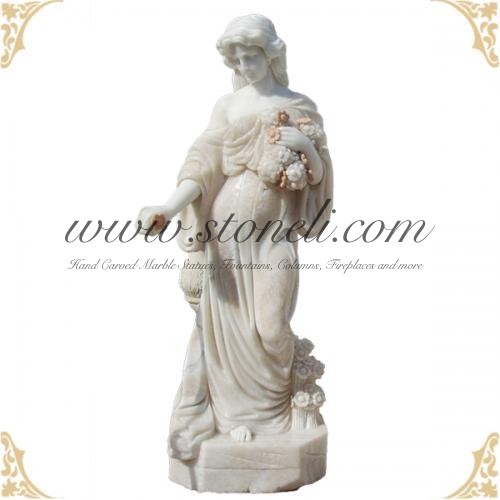 MARBLE SCULPTURE WITH FLOWER