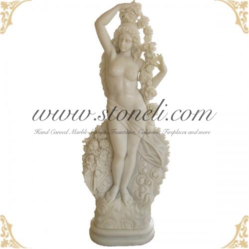 MARBLE STATUE WITH FLOWER