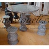 MARBLE TABLE & CHAIR, MARBLE TABLE & CHAIR